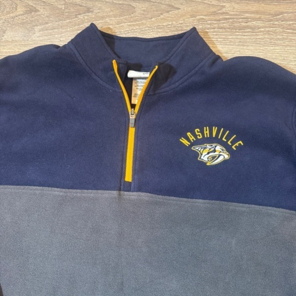 Nashville Predators‎ NHL Fleece 1/4 Zip Pullover Sweatshirt Men's 2XL